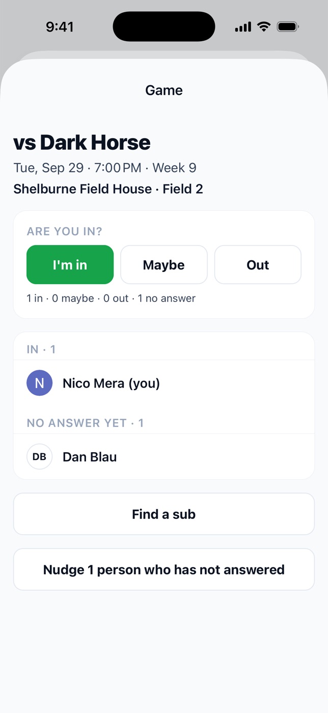 In, Maybe or Out in one tap