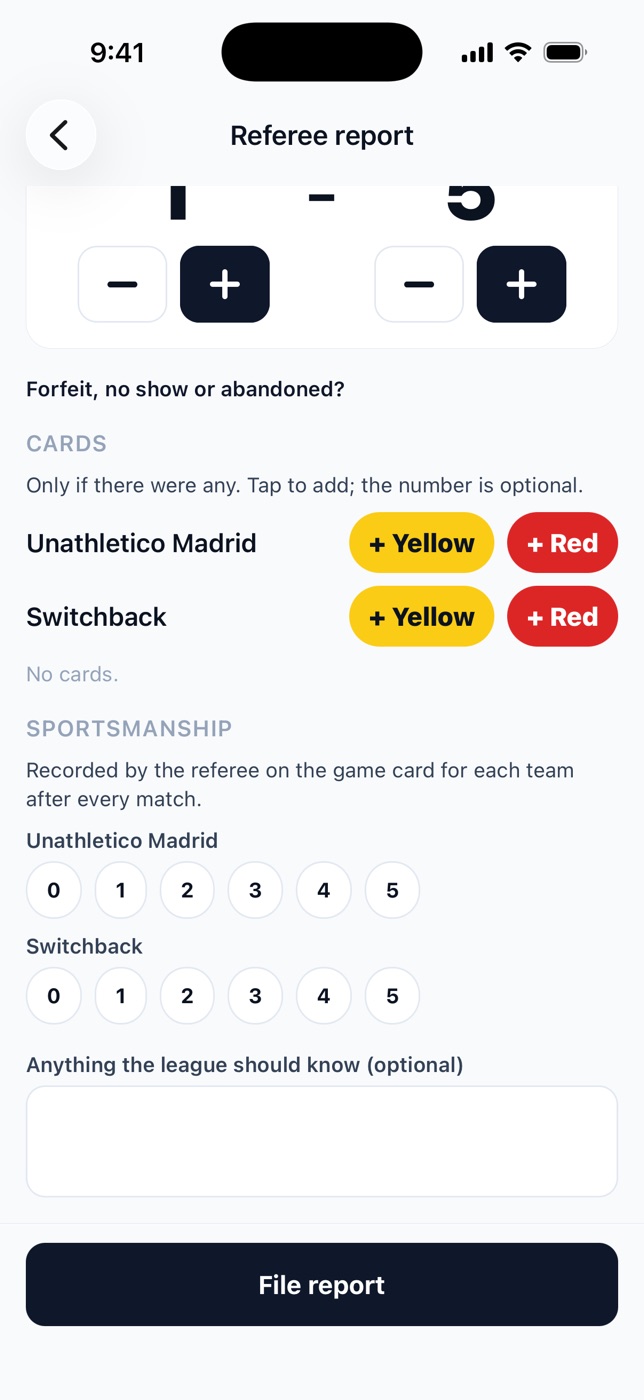 Cards and sportsmanship in a few taps